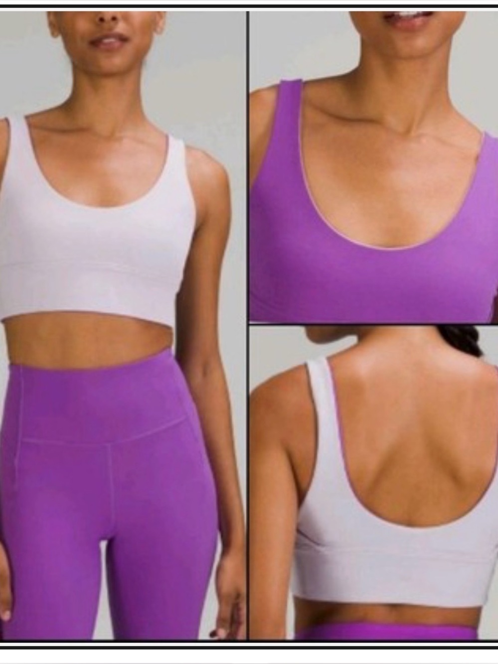 Lululemon Align Reversible Bra A/B Cup Faint Lavender / Moonlit Magenta Purple